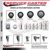 Service Caster 3 Inch Black Polyurethane Wheel Swivel 34 Inch Threaded Stem Caster Set with Brake SCC SCC-TS20S314-PPUB-BLK-PLB-34212-4